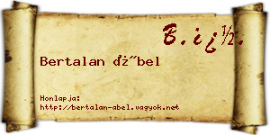 Bertalan Ábel névjegykártya