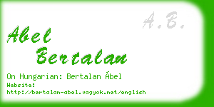 abel bertalan business card