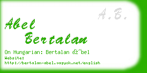 abel bertalan business card